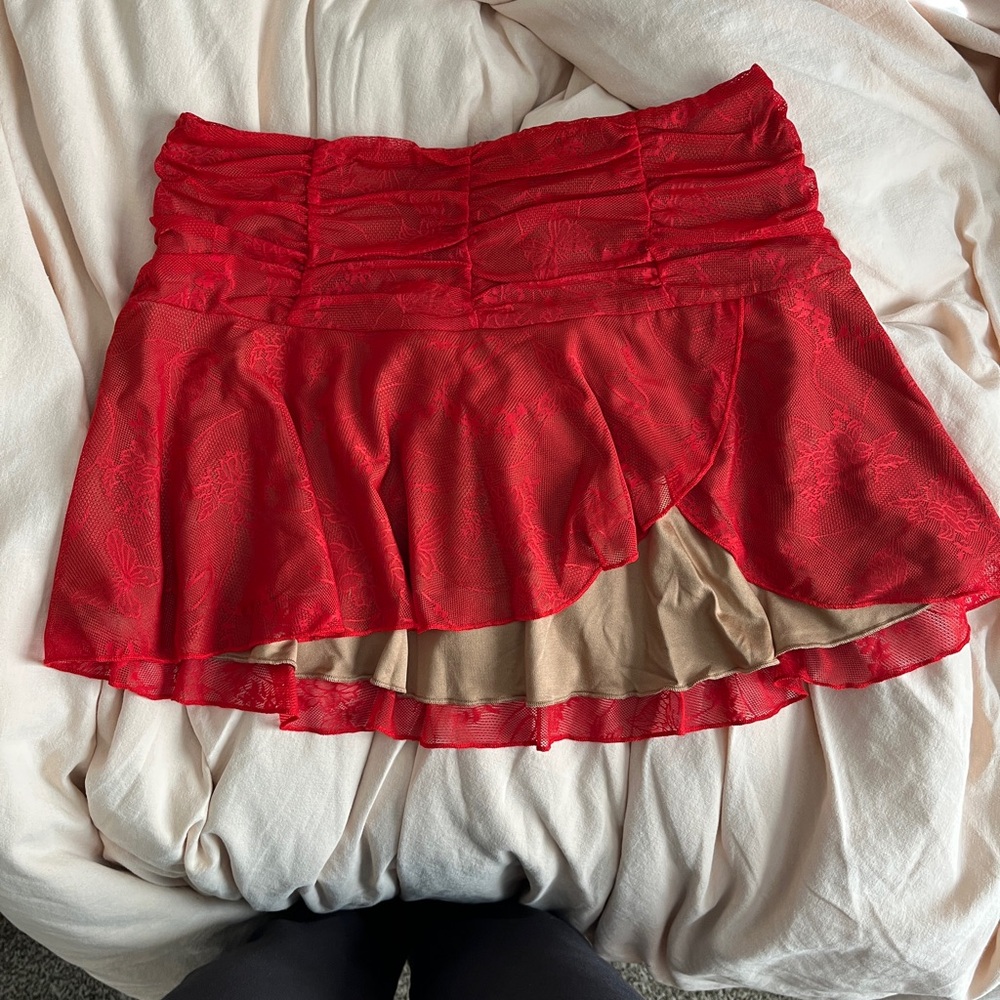 I Am Gia Yvette Skirt in Red